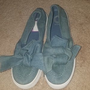 Thick sole denim fabric shoes